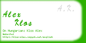 alex klos business card